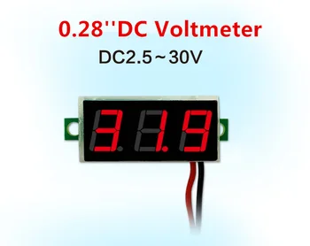 0,28 Palca Rdeča Modra Digitalni LED Mini Prikaz Modul DC2.5V-30V DC0-100V Voltmeter Napetost Tester Plošči Merilnik, Merilnik motorno kolo Avto