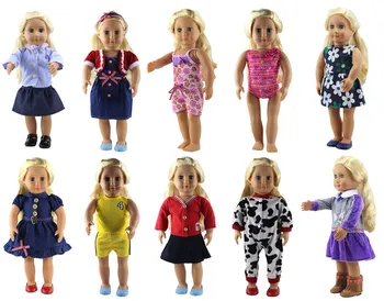 10 set 18 inch lutka obleko obleko, ročno izdelana obleka za 18 inch lutka Ameriški Lutka Princesa Obleko Veliko Slog za Izbiro