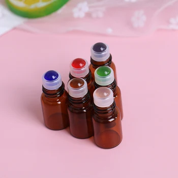 10pcs 2ml Oranžna Stekla Roll Na Steklenice Prazne Viale S 5 Barvo Roller Žogo Za Eterična Olja, Parfumi, Aromaterapija