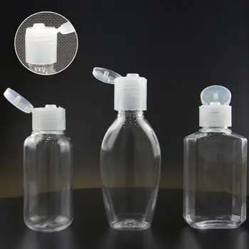 10Pcs 50/60/100 ml prozorne Plastike Prazno Steklenico Flip-Vrh Strani Sanitizer ponovno napolniti Posodo Prenosni Šampon Losjon za Razpršilnik