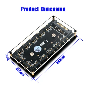 12 Način, 5V RGB LED HUB Razdelilnik s PMMA Primeru in Magnetno odmik SATA 15-Pin Napajanje za ASUS/MSI 5V 3pin LED Krmilnik