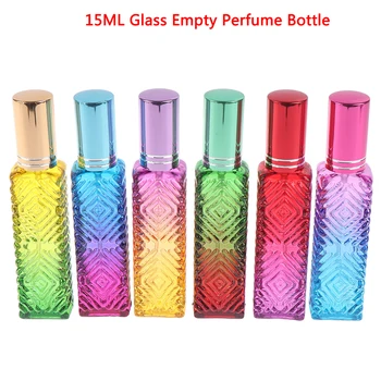 15ml Pisane Mini Kvadratnih Steklo Prazne Stekleničke Parfuma Dišave Povratne Steklene Viale Kozmetične Embalaže Spray Steklenico