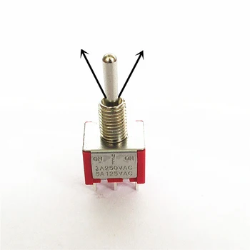 1pc Mini Pin (NA) -OFF (O) DPDT 3 Položaj preklopno Stikalo MTS-223 Dvojno Reset Stikalo 250 V AC 3A/AC, 5A 125 V