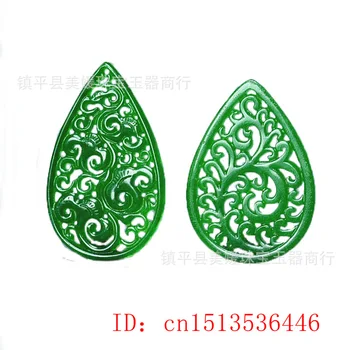 1pc Naravnih Green Jade Hollowing iz Obeski DIY Zapestnica Bangle Jadeit Nakit, Modni Dodatki Amulet Darila za Ženske Moški
