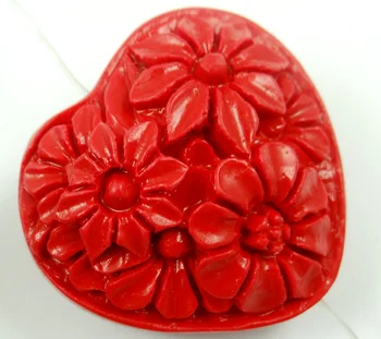 39*36*21 MM Brezplačna dostava Kitajski Red Organskih Cinnabar obesek cvet ogrlica z roko si