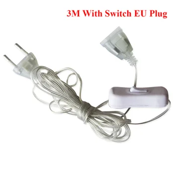 3m 5m Vtikač Extender Žice USB/EU/ZDA Plug za Niz LED Luči, Božični Dekor svate Pravljice Zavesa Svetlobe, DIY Navidad 2021