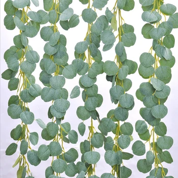 5 Kos 2m Umetne Rastline Ivy Zelena Ponaredek Listi Garland Rastlin vinske Trte, Listje Poročno Dekoracijo Plastičnih Rattan Niz Stenski Dekor