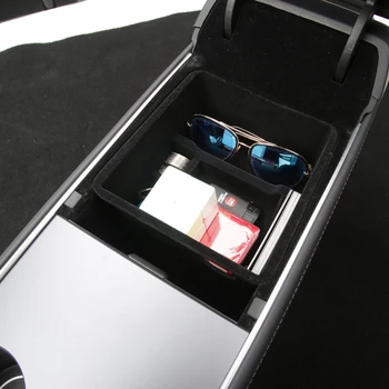 Avto Škatla za Shranjevanje za Tesla Model 3 Model Y 2021 sredinski Konzoli, Organizator Pladenj Armrest Predal Polje Dodatki