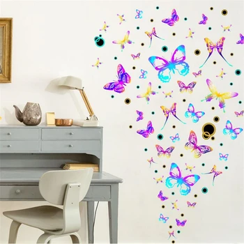Barva metulja DIY Stenske Nalepke Za Otroke, Soba Dekoracijo Doma Spalnica PVC Dekor Zidana Stena Umetnosti Decals