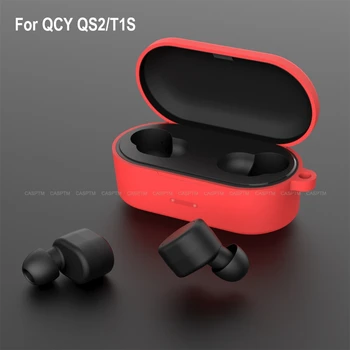 Barvite Slušalke Primeru Za QCY T1S Brezžična tehnologija Bluetooth Silikonski Slušalke Slušalke Polno Kritje velja Za QCY T1S QS2 Zaščitna torbica