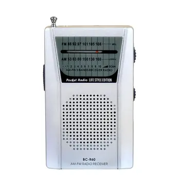 BC-R60 Žep Radio Teleskopsko Anteno na Prostem Mini AM/FM Dual Band Radijska Svetu Sprejemnik 88-108MHz Zvočnik 3,5 mm Slušalke Jack