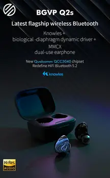 BGVP Q2S TWS QCC3040 Qualcomm Knowles 3D Hifi Glasbeni po Meri Brezžična tehnologija Bluetooth 5.2 Brezžične Slušalke Športne Slušalke Binaural