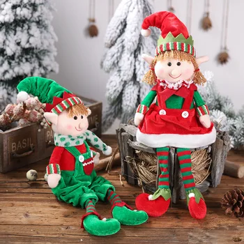 Božič Novo Božič Visi Noge Elf Sedel Držo Lutka Okraski Otrok Darilo Elf Lutka Dekoracijo Navidad 2022