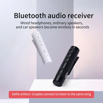 Brezžični Audio Bluetooth 5.0 Hi-fi Sprejemnik Z Nazaj Posnetek Z Selfie Funkcijo Podporo Mikrofon 3.5 mm AUX Bluetooth Adapter