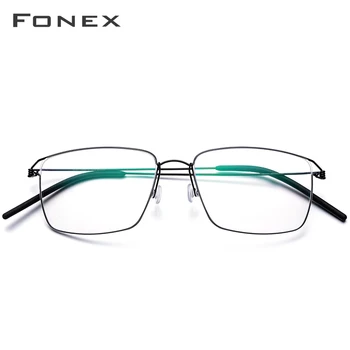 FONEX Titanove Zlitine Očala Moških Recept Očala Okvir Nove Ženske Kratkovidnost Optični korejski Morten Brezvijačno Očala 98624