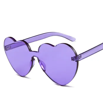 HKNA 2021 v obliki Srca sončna Očala Ženske Rimless Očala Lady Prevelike Očala Za Ženske Letnik Oculos De Sol Feminino UV400