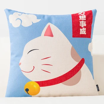 Japonski Srečen Mačka Digitalno Natisnjena Prevleke Klasična Risanka Mijav Blazine Okrasne Blazine Doma Dekor Kavč Vrgel Blazine