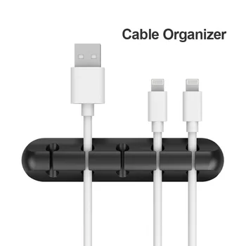 Kabel USB Organizator Žice Navijalec Slušalke Držalo za Kabel Posnetek sistema Office Desktop Telefon Kabli Silikonski Kravato Utrjevalec Žice Upravljanje
