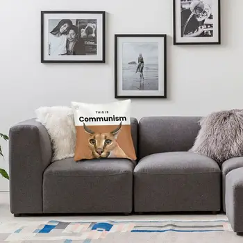 Komunizem Floppa Srčkan Meme Luksuzni Blazino Kritje Doma Dekor Caracal Mačka Blazine za Kavč