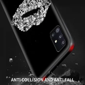 Kristalno Kul Diamond Primeru Telefon Za Samsung Galaxy A51 A71 A21s A31 A41 A11 A01 M30s M31 M51 Black Mehke Silikonske Prevleke