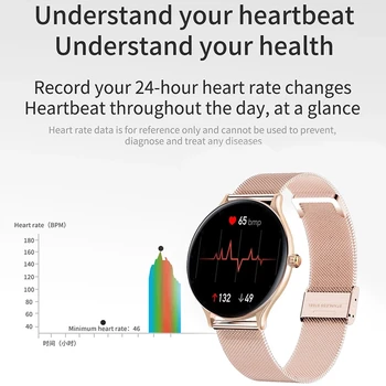 LIGE Nove Ženske Pametno Gledati Ženska Moda Pazi Srčni utrip Spanja Spremljanje Za Android IOS Nepremočljiva Dame Smartwatch+darilo