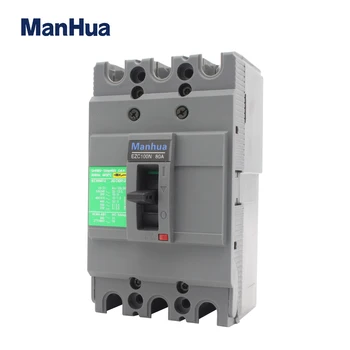 ManHua 3P Samodejno EZC100N 80A 50/60Hz Trojno Poljaki izklopno zmogljivost Molded Case Circuit Breaker