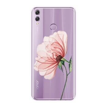 Mehke Silikonske Primeru Telefon Za Huawei Honor 8X MAX 10 9 8 Rose Cvet Hrbtni Pokrovček Za Huawei Honor 7 8 9 10 Lite 7S 7X 7A 7C Pro