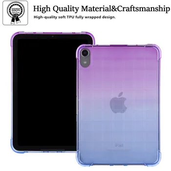 Moda Srčkan Gradient Barve Primeru za Apple iPad mini 1 2 3 4 5 6 2021 Mehko TPU Shockproof Cover za iPad mini 6 mini5 mini6 Primeru