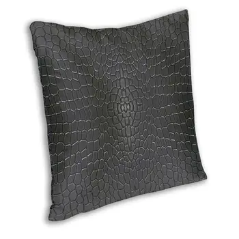 Modni Črno Krokodil, Kože, Usnje Vzglavnik Dekoracijo 3D Tiskanja Aligator Teksturo Blazine Pokrov za Dnevni Prostor Kavč Pokrov