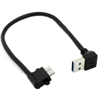 Navzgor pod Kotom 90 Stopnjo USB 3.0 na Mikro 10Pin Desno pod Kotom Kabel 20 cm za Mobilni telefon & Trdi Disk SSD