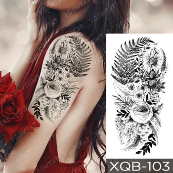 Nepremočljiva Začasni Tattoo Nalepke Luna Morje Morska Deklica Flash Tetovaže Cvetje Lobanje Mandala Body Art Roko Ponaredek Tattoo Ženske Moški