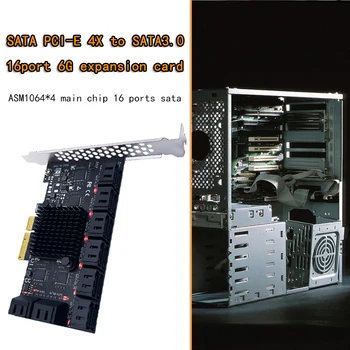 PCIE SATA Kartica 16 Vrata SATA 6Gb 3.0 PCIe Kartica, PCIe, Da SATA Controller Razširitveno Kartico, X4 PCI Reže za Podporo 16 SATA 3.0 Naprav