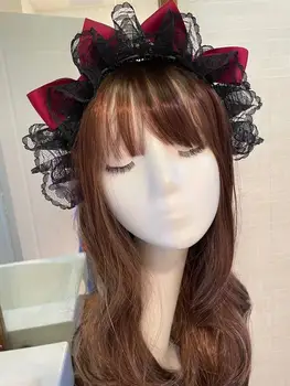 Prvotna Gotska Anime Lolita Pribor Za Lase Temno Sladko Japonski Čipke Lok Band Loli Headdress Pravljice