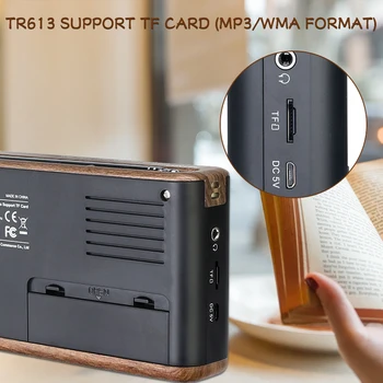 RETEKESS TR613 FM/MW/SW Prenosni Radio 1200mAh Baterija za ponovno Polnjenje Podpira TF Kartice USB LCD Zaslon Vhod 3,5 mm Arphone Za Starejše
