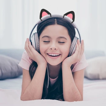 Snemljiv Gaming Slušalke 1Pair Mačka Ušesa Prilogo Stereo Slušalke Dekoracijo dodatno Opremo za Brezžično Gaming Slušalke Dekor