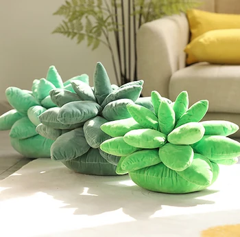 Sočna Blazino, Luštna Kaktus Rastlin Oblikovan Sočna Plišastih 3D Cvet Vrgel Blazine za Dom Dekor
