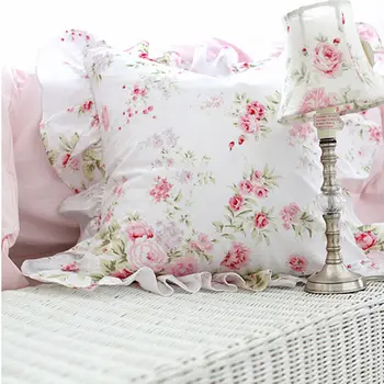 Super Prodaja Pastorala rose tiskanja blazine pokrov elegantno posteljo blazino kritje kavč sedežne blazine primeru ruffle blazine okrasne prevleke