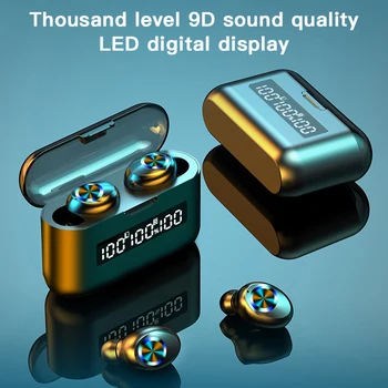 TWS Brezžične Bluetooth Slušalke Hrupa Preklic Slušalke LED Čepkov S Polnjenjem Primeru Touch Kontrole Športne Slušalke