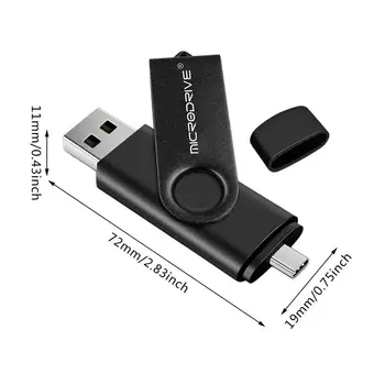 U Disk OTG USB 2.0 32GB 2 V 1 Bliskovni Pogon Pomnilniški ključ USB Pendrive Visoko Hitrost Kovinski U Disk Za Tip-c Vrata Telefona In Računalnika