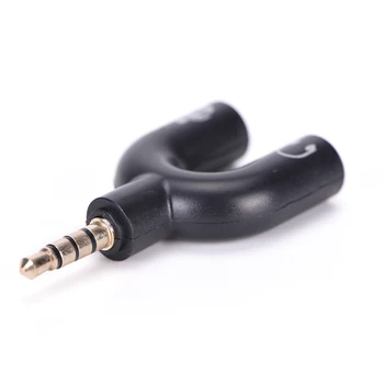 U-shaped Adapter za Slušalke 3.5 mm Moški-Ženska Dvojno Delitev Splitter Stereo Zvočni Izhod za Mikrofon, Slušalke Splitter