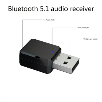 USB Brezžična tehnologija Bluetooth 5.1 Audio Sprejemnik Tok Glasbe Zvočniki za prostoročno Klicanje 3.5 mm AUX Avtomobilski Stereo Bluetooth 5.0 Adapter