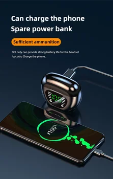 V5.1 Brezžični Čepkov Bluetooth Slušalke šumov Globok Bas Stereo Smart Touch Igralec Slušalke 2000mAH, Polnjenje box