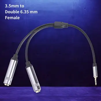 Visoko kakovost 3.5 mm Moški na Dvojno 6,35 mm Ženski Audio Splitter Prenosne Avdio Stereo Kabel Anti-motenje za Ojačevalnik