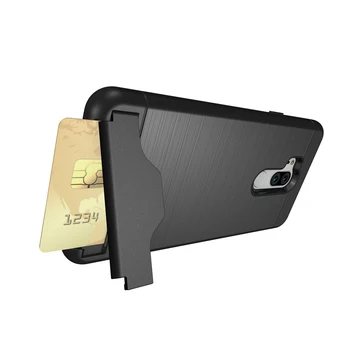 Za Lg G7 Thinq Primeru Shockproof TPU + PC Dvojno Zaščito Opremljena Telefon Kritje za LG G7 ThinQ G710 s Stojalom Kartico Žep