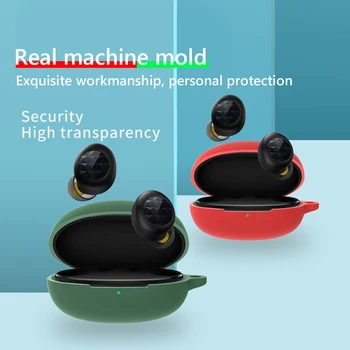 Za Realme Brsti Q2 Slušalke Zaščitni Rokav Silikonski Rokav, Brezžične Slušalke Nepremočljiva Zaščitni Rokav S Kavljem