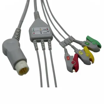 Združljiv za Philips/HP 12Pin MP20/30/VM6 obposteljni Monitor EKG Kabel En Kos 3 Vodi, EKG Leadwires Kabel Posnetek Koncu IEC.TPU
