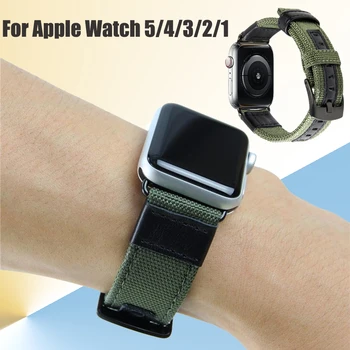 Šport Najlon Tkanine Pametno Gledati Trak za Apple Watch Pasu 5 4 3 2 1 44 mm 40 mm Apple Watch Nyon Zapestnica za iWatch Zapestje Pas